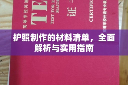 民丰护照制作的材料清单，全面解析与实用指南